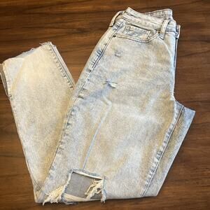 Old Navy High Rise Curvy OG Straight Size 4 Acid Wash Stretch, Campus Core